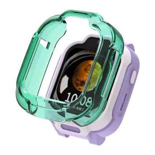 For Redmi Kids Watch Half Coverage Hollow TPU Watch Protective Case(Transparent Green)