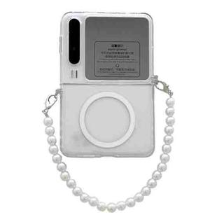 For Huawei Pura X Integrated Transparent Side Buckle MagSafe TPU Phone Case with Bead Chain
