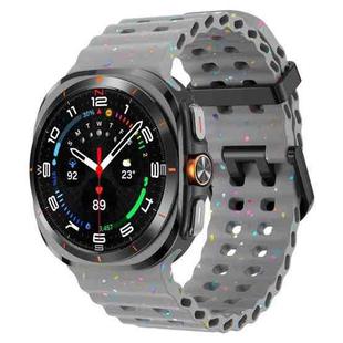 For Samsung Galaxy Watch Ultra 47mm Dual Buckle Colorful Dots Silicone Watch Band(Space Gray)