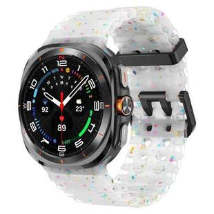 For Samsung Galaxy Watch Ultra 47mm Dual Buckle Colorful Dots Silicone Watch Band(Transparent)