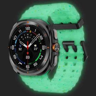 For Samsung Galaxy Watch Ultra 47mm Dual Buckle Colorful Dots Silicone Watch Band(Transparent Luminous)