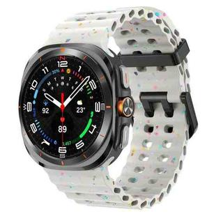 For Samsung Galaxy Watch Ultra 47mm Dual Buckle Colorful Dots Silicone Watch Band(Starlight)