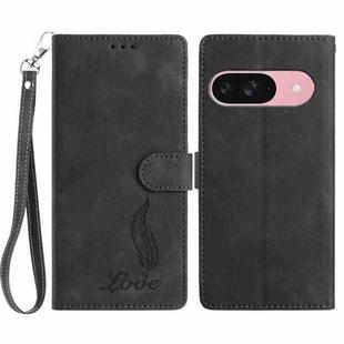 For Google Pixel 10 Skin Feel Embossed Feather Leather Phone Case(Black)