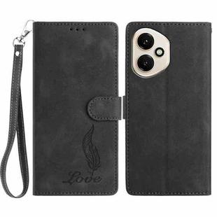 For Honor 400 Global 156.5mm Skin Feel Embossed Feather Leather Phone Case(Black)