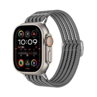 For Apple Watch 46mm / 49mm / 45mm / 44mm Breathable Nylon Fish Line Weaving Watch Band(Grey)