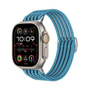 For Apple Watch 46mm / 49mm / 45mm / 44mm Breathable Nylon Fish Line Weaving Watch Band(Sky Blue)