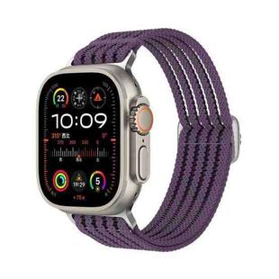 For Apple Watch 46mm / 49mm / 45mm / 44mm Breathable Nylon Fish Line Weaving Watch Band(Purple)