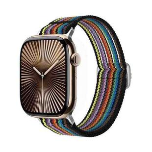 For Apple Watch 42mm / 41mm / 40mm / 38mm Breathable Nylon Fish Line Weaving Watch Band(Rainbow)