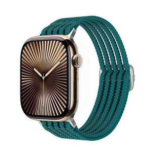 For Apple Watch 42mm / 41mm / 40mm / 38mm Breathable Nylon Fish Line Weaving Watch Band(Teal Green)