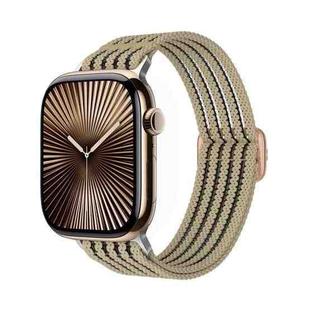 For Apple Watch 42mm / 41mm / 40mm / 38mm Breathable Nylon Fish Line Weaving Watch Band(Khaki)