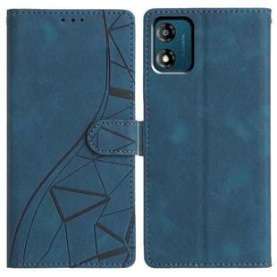 For Motorola Moto E13 Triangles Embossed Leather Phone Case(Blue)