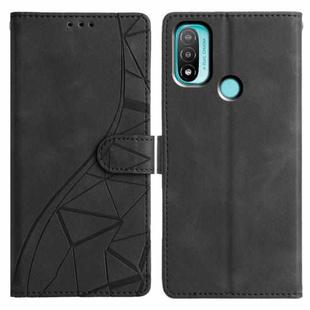 For Motorola Moto E20 / E30 / E40 Triangles Embossed Leather Phone Case(Black)