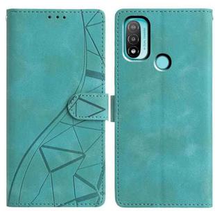 For Motorola Moto E20 / E30 / E40 Triangles Embossed Leather Phone Case(Green)