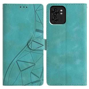 For Motorola Edge 40 Triangles Embossed Leather Phone Case(Green)