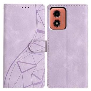 For Motorola Moto G04 / G24 Triangles Embossed Leather Phone Case(Purple)