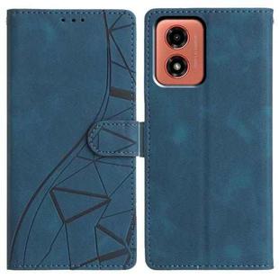 For Motorola Moto G04 / G24 Triangles Embossed Leather Phone Case(Blue)