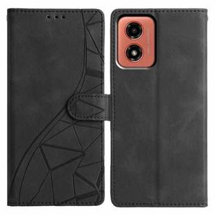 For Motorola Moto G04 / G24 Triangles Embossed Leather Phone Case(Black)
