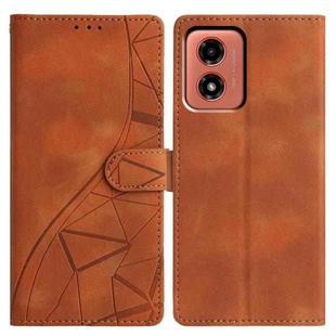 For Motorola Moto G04 / G24 Triangles Embossed Leather Phone Case(Brown)