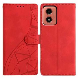 For Motorola Moto G04 / G24 Triangles Embossed Leather Phone Case(Red)