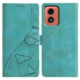 For Motorola Moto G04 / G24 Triangles Embossed Leather Phone Case(Green)