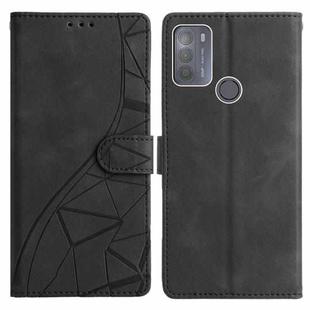 For Motorola Moto G10 / G30 Triangles Embossed Leather Phone Case(Black)