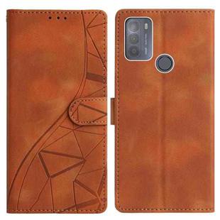 For Motorola Moto G10 / G30 Triangles Embossed Leather Phone Case(Brown)