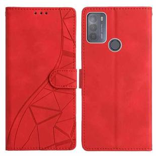 For Motorola Moto G10 / G30 Triangles Embossed Leather Phone Case(Red)