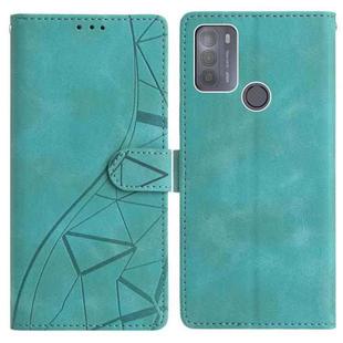 For Motorola Moto G10 / G30 Triangles Embossed Leather Phone Case(Green)