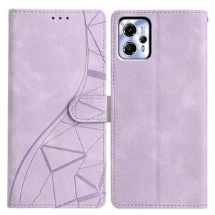 For Motorola Moto G13 / G23 Triangles Embossed Leather Phone Case(Purple)