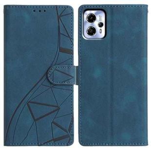 For Motorola Moto G13 / G23 Triangles Embossed Leather Phone Case(Blue)