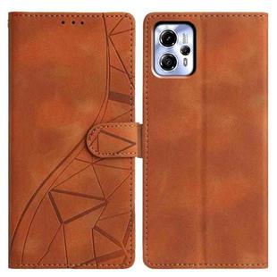 For Motorola Moto G13 / G23 Triangles Embossed Leather Phone Case(Brown)
