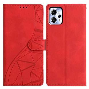 For Motorola Moto G13 / G23 Triangles Embossed Leather Phone Case(Red)