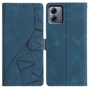 For Motorola Moto G14 Triangles Embossed Leather Phone Case(Blue)