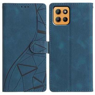 For Motorola Moto G15 Triangles Embossed Leather Phone Case(Blue)