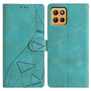For Motorola Moto G15 Triangles Embossed Leather Phone Case(Green)