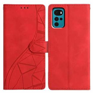 For Motorola Moto G22 Triangles Embossed Leather Phone Case(Red)