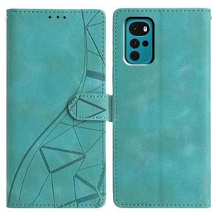For Motorola Moto G22 Triangles Embossed Leather Phone Case(Green)