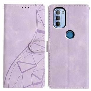 For Motorola Moto G31 / G41 Triangles Embossed Leather Phone Case(Purple)