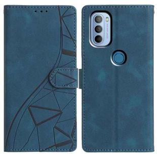 For Motorola Moto G31 / G41 Triangles Embossed Leather Phone Case(Blue)