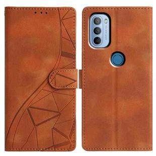 For Motorola Moto G31 / G41 Triangles Embossed Leather Phone Case(Brown)