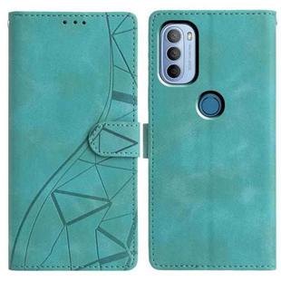 For Motorola Moto G31 / G41 Triangles Embossed Leather Phone Case(Green)