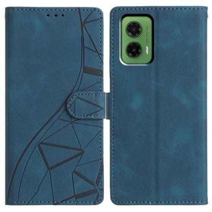 For Motorola Moto G35 Triangles Embossed Leather Phone Case(Blue)