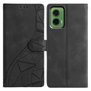 For Motorola Moto G35 Triangles Embossed Leather Phone Case(Black)