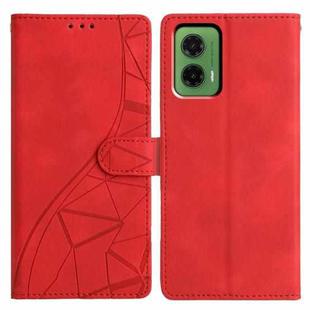 For Motorola Moto G35 Triangles Embossed Leather Phone Case(Red)