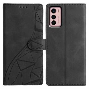 For Motorola Moto G42 Triangles Embossed Leather Phone Case(Black)