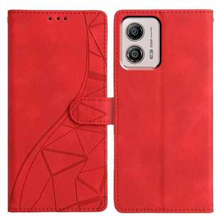 For Motorola Moto G53 5G Triangles Embossed Leather Phone Case(Red)
