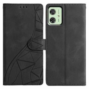 For Motorola Moto G54 Triangles Embossed Leather Phone Case(Black)