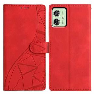 For Motorola Moto G54 Triangles Embossed Leather Phone Case(Red)