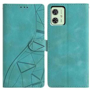 For Motorola Moto G54 Triangles Embossed Leather Phone Case(Green)