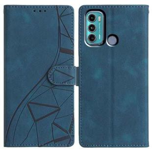 For Motorola Moto G60 Triangles Embossed Leather Phone Case(Blue)